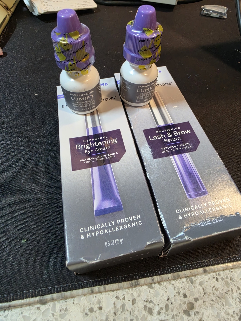 Lumify Brightening Eye Cream - Lash & Brow Serum- And 2 Eye Drops